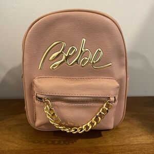 NWT Pink and gold Bebe backpack